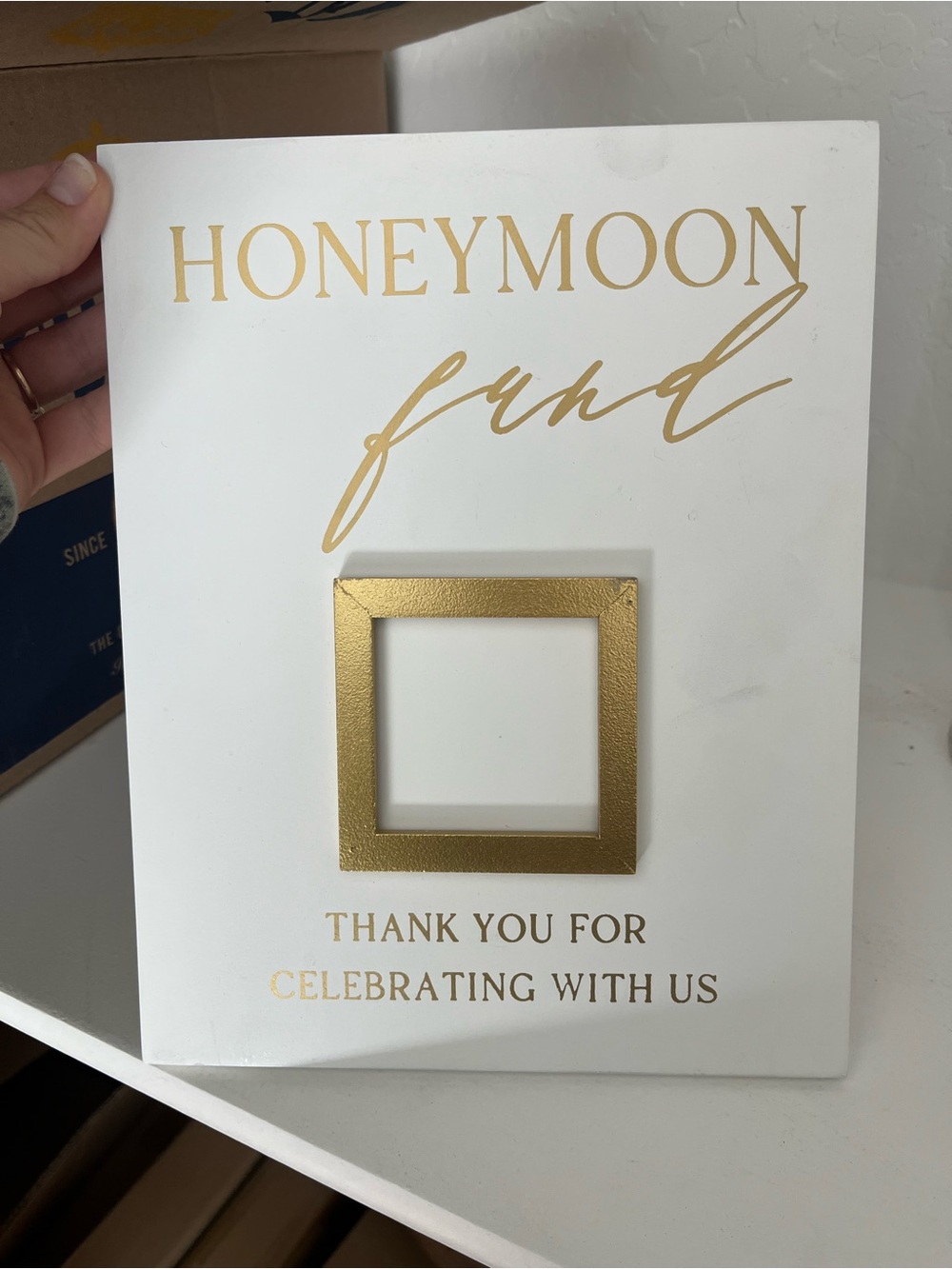 Honeymoon Fund Gold Accent Photo Frame